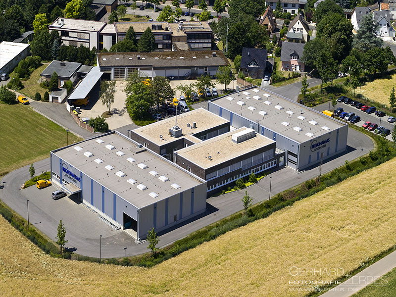 Architekturfotografie Luftaufnahme für Architekten und zur Firmenpräsentation. Werbefotografie Köln